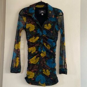 Urban Outfitters Mesh Floral Mini Dress [S]